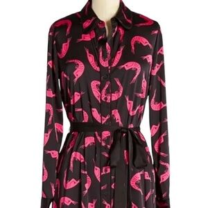 Modcloth Prawn Shrimp Print Dress Size Small